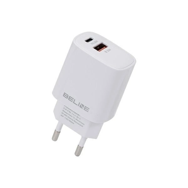 30W síťová nabíječka GaN USB-C + USB-A – Bílá