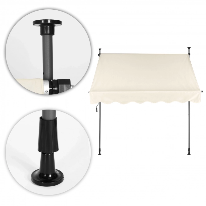 Height Adjustable Waterproof Balcony Awning with Manual Crank