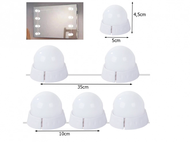 Led lámpák tükörhöz vagy sminkasztalhoz - 10 darabos készlet
