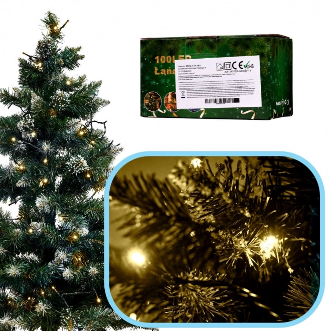 Led fényfüzér meleg fehér 10m 100 led