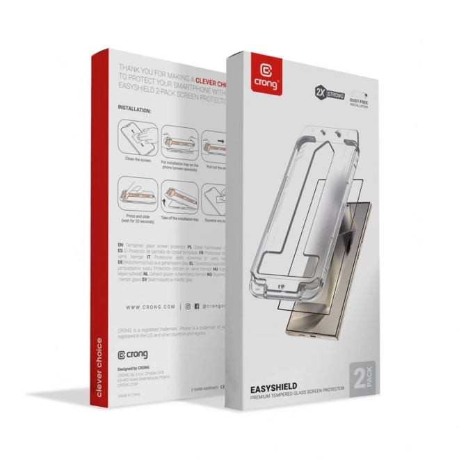 Tempered Glass Crong EasyShield 2-Pack - Samsung Galaxy S25+/S24+