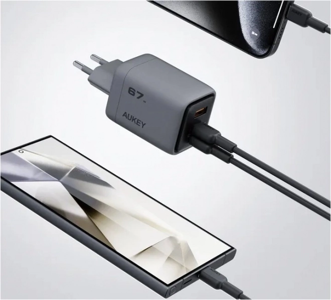 Aukey PA-C3 Comet Mix 3 GaN ultra-fast wall charger 67 W 3x USB (2x USB-C and 1x USB-A)