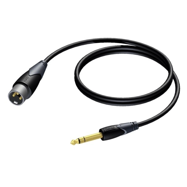 Stereo XLR Male to 6.3mm Jack Cable 3m