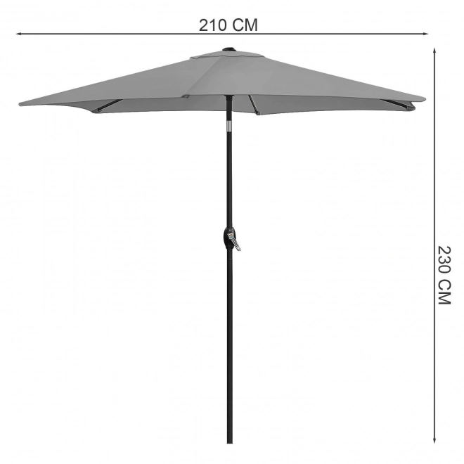 Foldable Garden Balcony Umbrella 210 cm Gray
