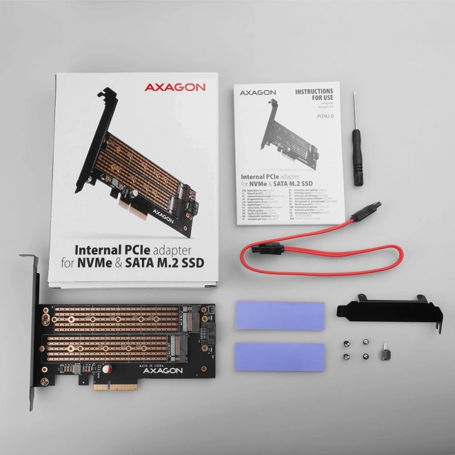 Axagon pcem2-d belső adapter PCIe x4 kártyához