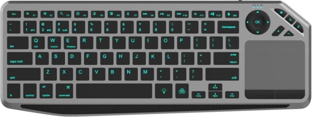 Wireless keyboard with touchpad and LED backlight