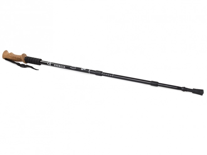 Bastone Nordic Walking Trekking con Impugnatura in Sughero – Nero