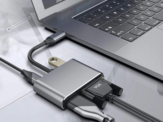 Adattatore USB-C HDMI 4K VGA Hub con Power Delivery