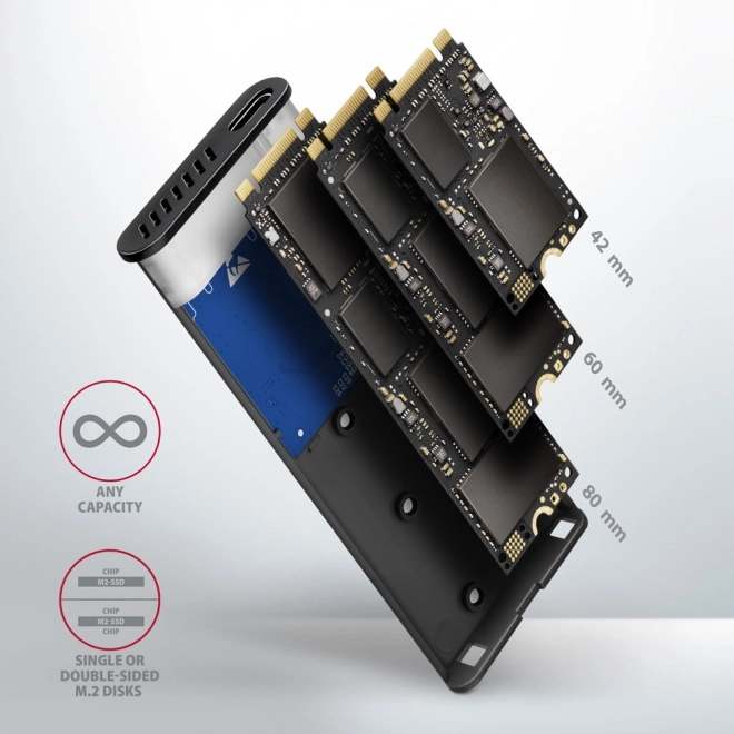 Axagon Aluminum External SSD Enclosure USB-C 3.2