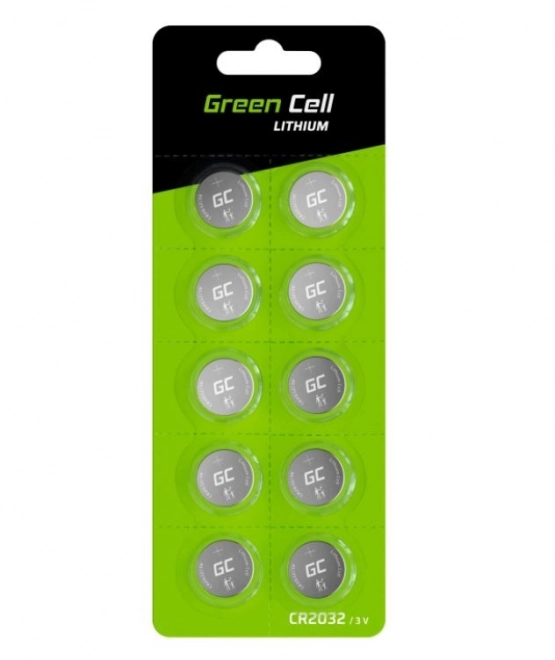 Button Cell Battery Green Cell 10x CR2032 3V