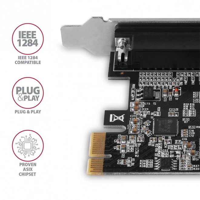 PCEA-P1N PCIe 1x LPT řadič paralelních portů, včetně SP a LP