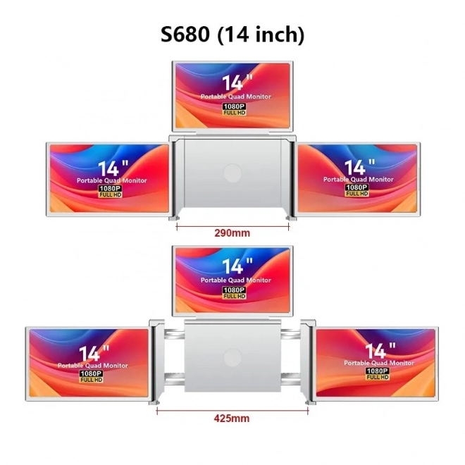 Smart Life Triple Portable Monitor 14 inches