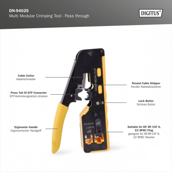 Rj45 Rj12 Rj11 Modular Plug Crimping Tool