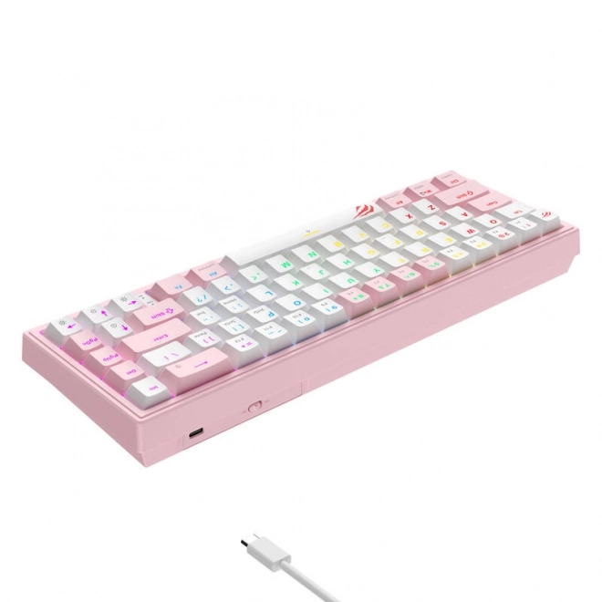 Havit RGB Mechanical Gaming Keyboard - Pink and White