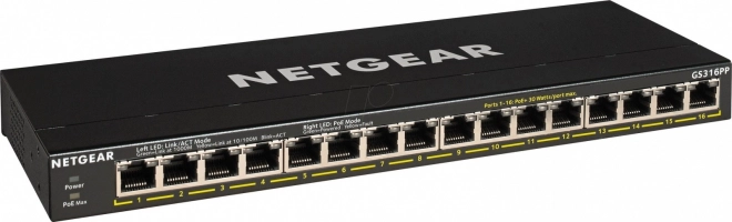 Switch non gestito a 16 porte PoE+ ad alte prestazioni Netgear