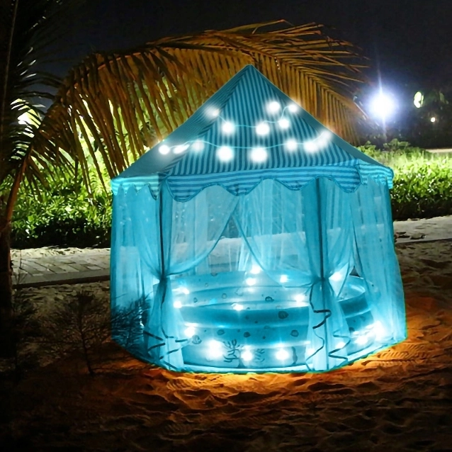 Hexagonal Children's Tent for Home and Garden - Blue