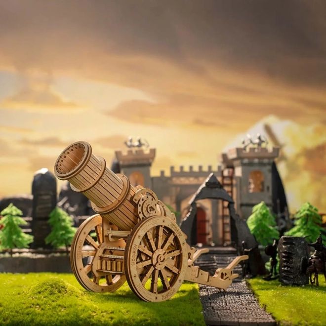 Puzzle 3D di legno Robotime Rokr Cannone d'Assedio Medievale