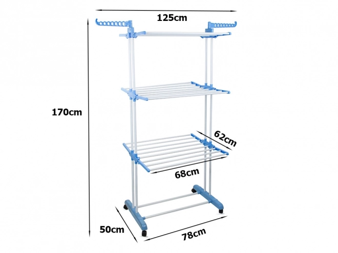 Verticale droogrek voor wasgoed 170 x 62 x 78 cm