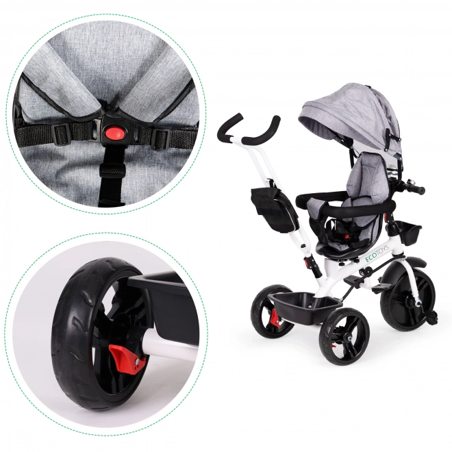 EcoToys Gray Tricycle Stroller