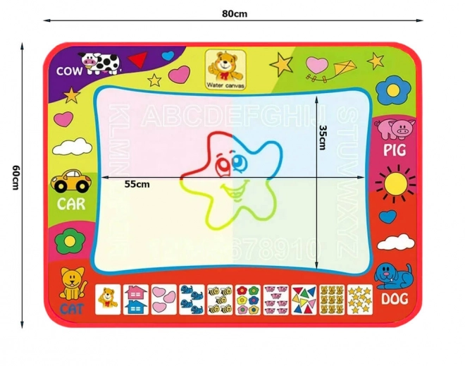Large Educational Water Painting Mat with Letters and Numbers