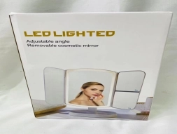 Specchio cosmetico con illuminazione LED pieghevole per trucco