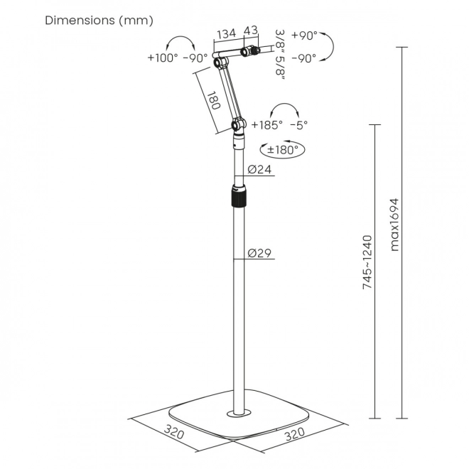 Adjustable Metal Microphone Stand