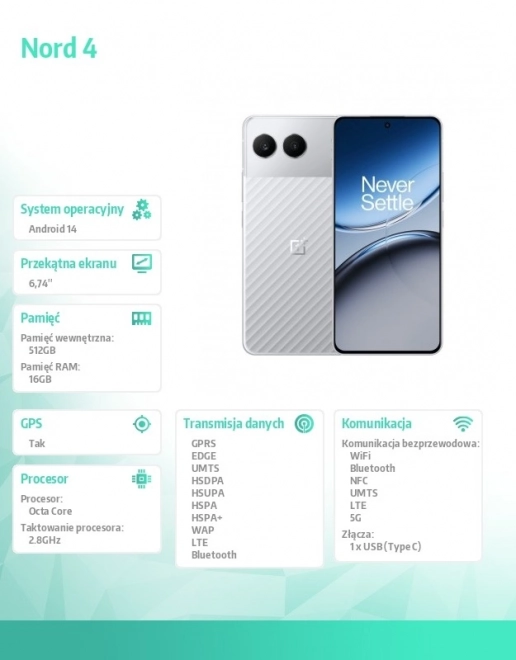 Smartphone Nord 4 5G Silver