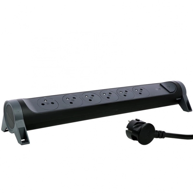 Black Power Strip with 6 Outlets