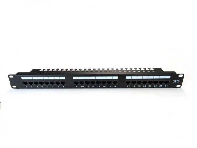 Patch panel 19" with 24 ports, cat. 5e, black