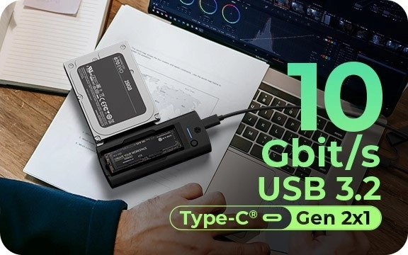 Docking Station for M.2 and SATA SSDs with High-Speed USB 3.2