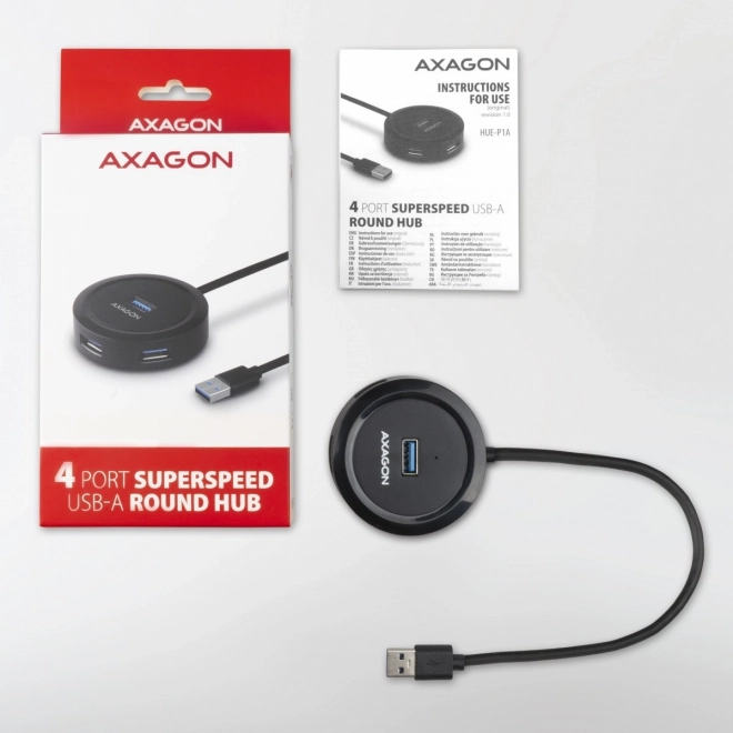 Hub USB HUE-P1A a 4 porte con cavo USB-A 30 cm