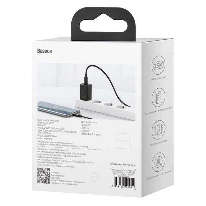Caricatore rapido Baseus Super Si 1C con cavo USB-C 25W