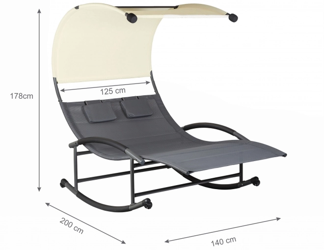 Garden Lounger with Canopy and Swing