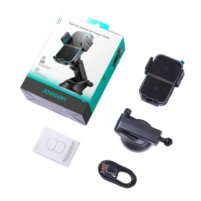 Supporto per auto con caricabatterie Joyroom nero