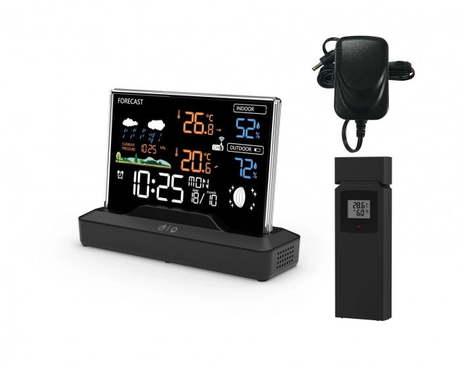 Wireless weather station with backlit display