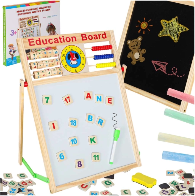 Double-sided magnetic board with abacus and magnets 42 × 32.5 cm