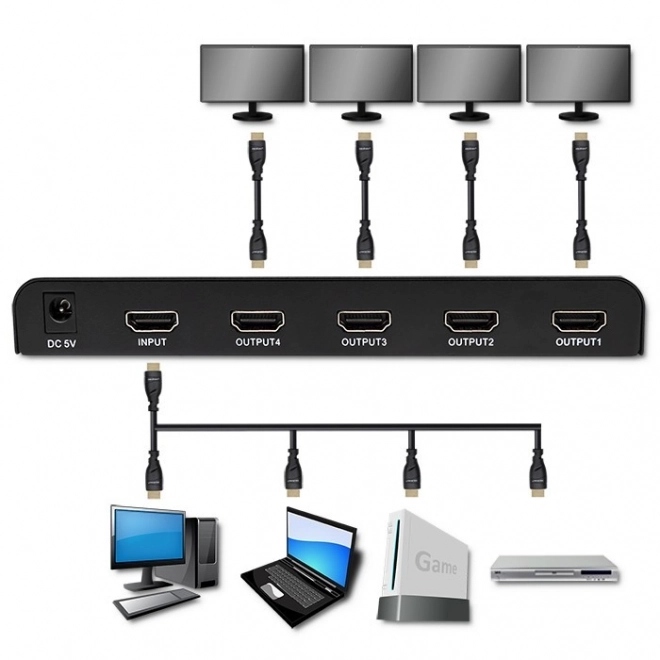 Active HDMI Splitter 4 Port 4K x 2K
