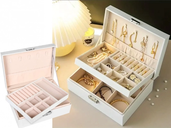 Elegante cofanetto organizer per gioielli con chiave