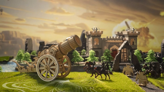 Puzzle 3D di legno Robotime Rokr Cannone d'Assedio Medievale