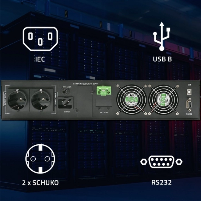 Zasilatore di emergenza UPS RACK 2kVA 2000W con display LCD