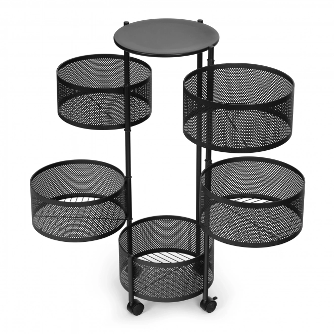 Konyhai rendező forgó polcokkal, 5 szintes, fémből készült, ModernHome
