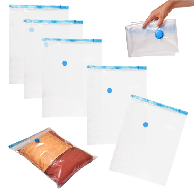Set of five vacuum storage bags