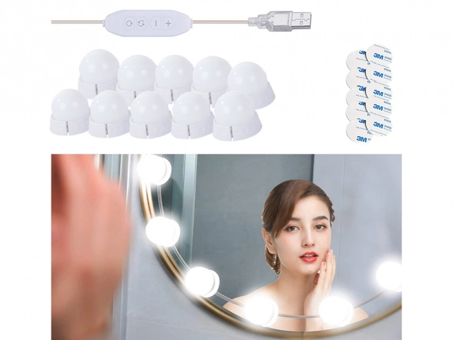Led lámpák tükörhöz vagy sminkasztalhoz - 10 darabos készlet