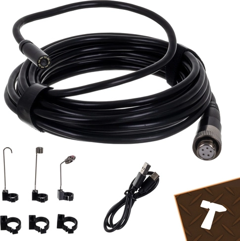 Rigid 5 m probe with 8 LEDs and brightness control