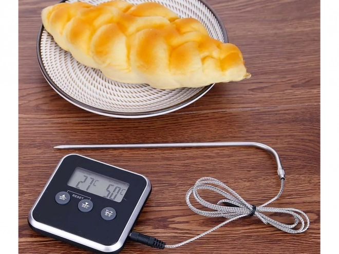 Digitaler Fleischthermometer mit Sonde und LCD-Timer