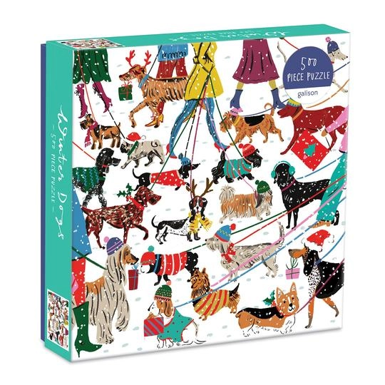 Beautiful illustration of winter dogs