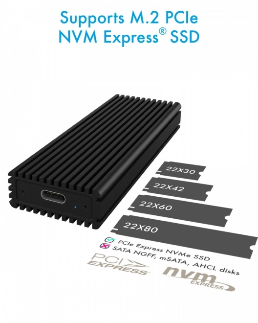 External Box ICY BOX for PCIe NVMe M.2 with USB-C