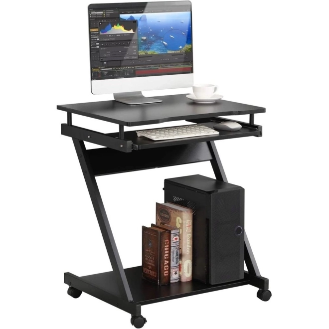 Mobile Computer Desk with Shelf