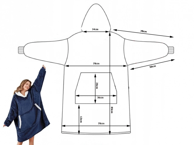 Calda felpa-coperta oversize 2v1