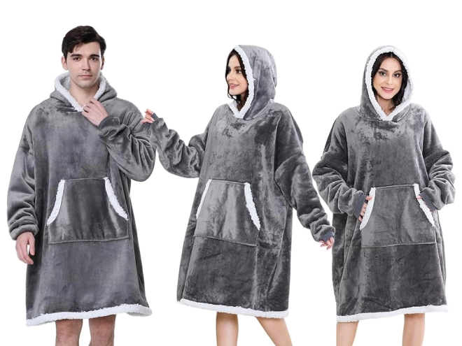 Felpa oversize riscaldante con cappuccio